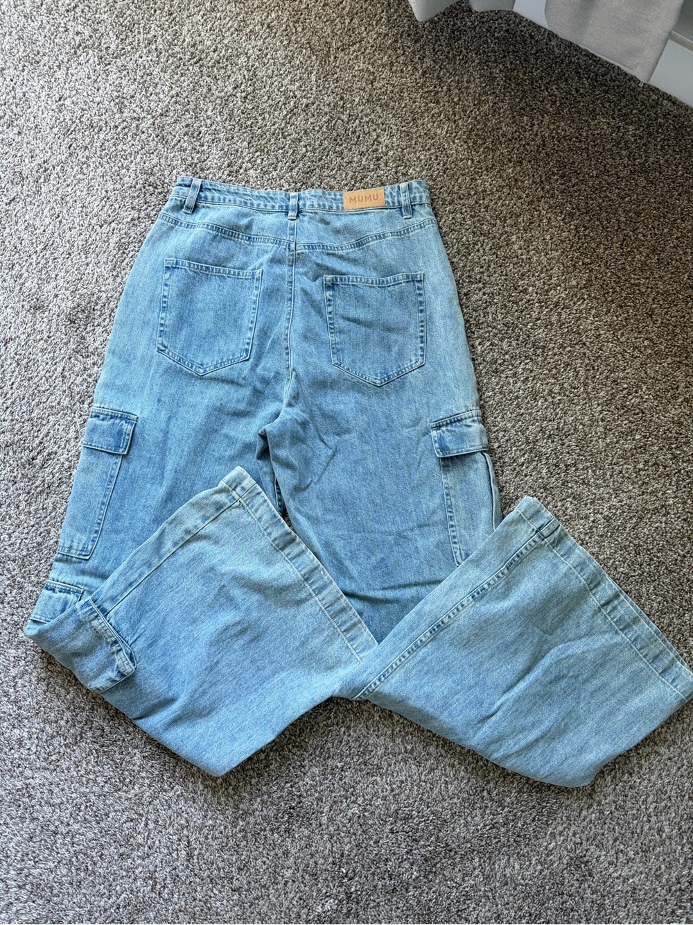 Show Me Your Mumu Light Blue Cargo Denim Jeans